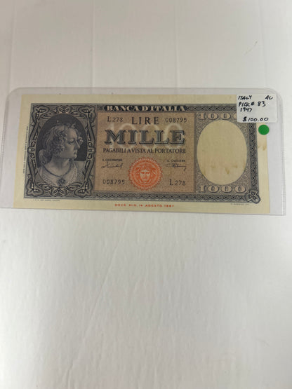 Italy {1947} Pick #83 AU