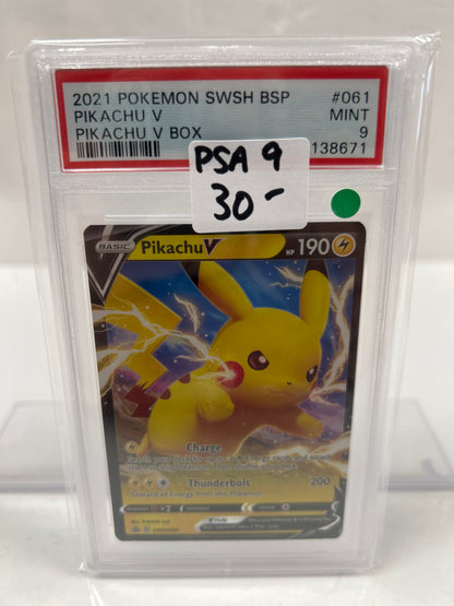 2021 Pikachu V Box swsh061 - PSA (9)