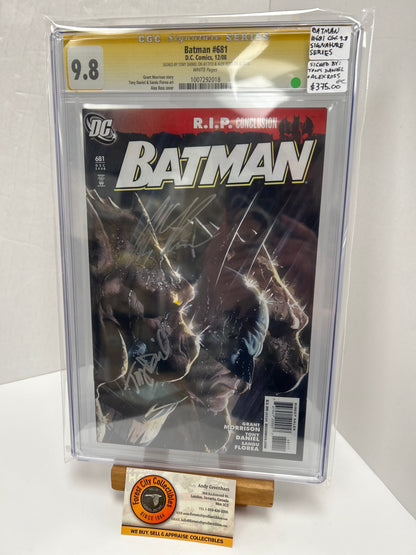 Batman #681 (White Pages) {CGC 9.8} Signed By Tony Daniel