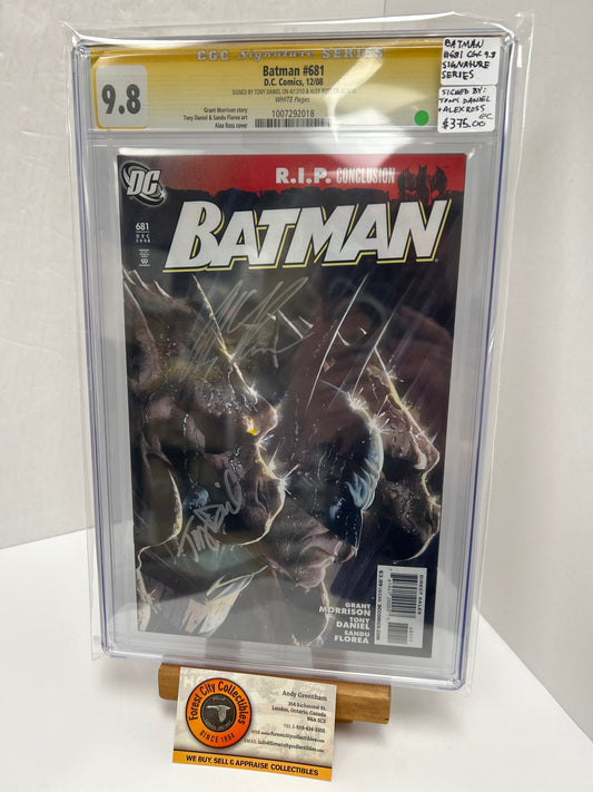 Batman #681 (White Pages) {CGC 9.8} Signed By Tony Daniel