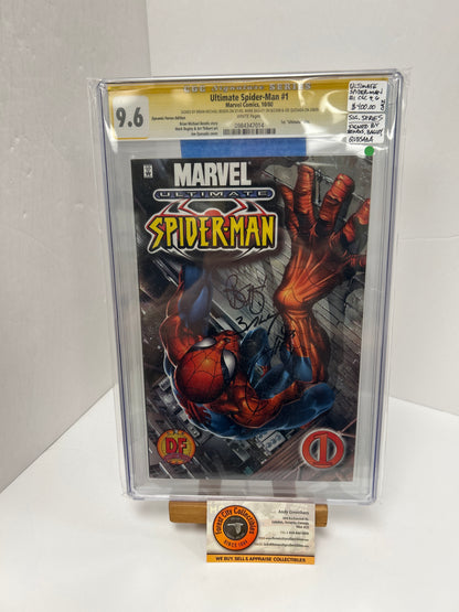 Ultimate Spider-Man #1 (White Pages) {CGC 9.6} Signature Bendis, Bailey