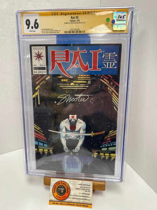 Rai #5 (White Pages) {CBCS 9.6} Signed By Jim Shooter