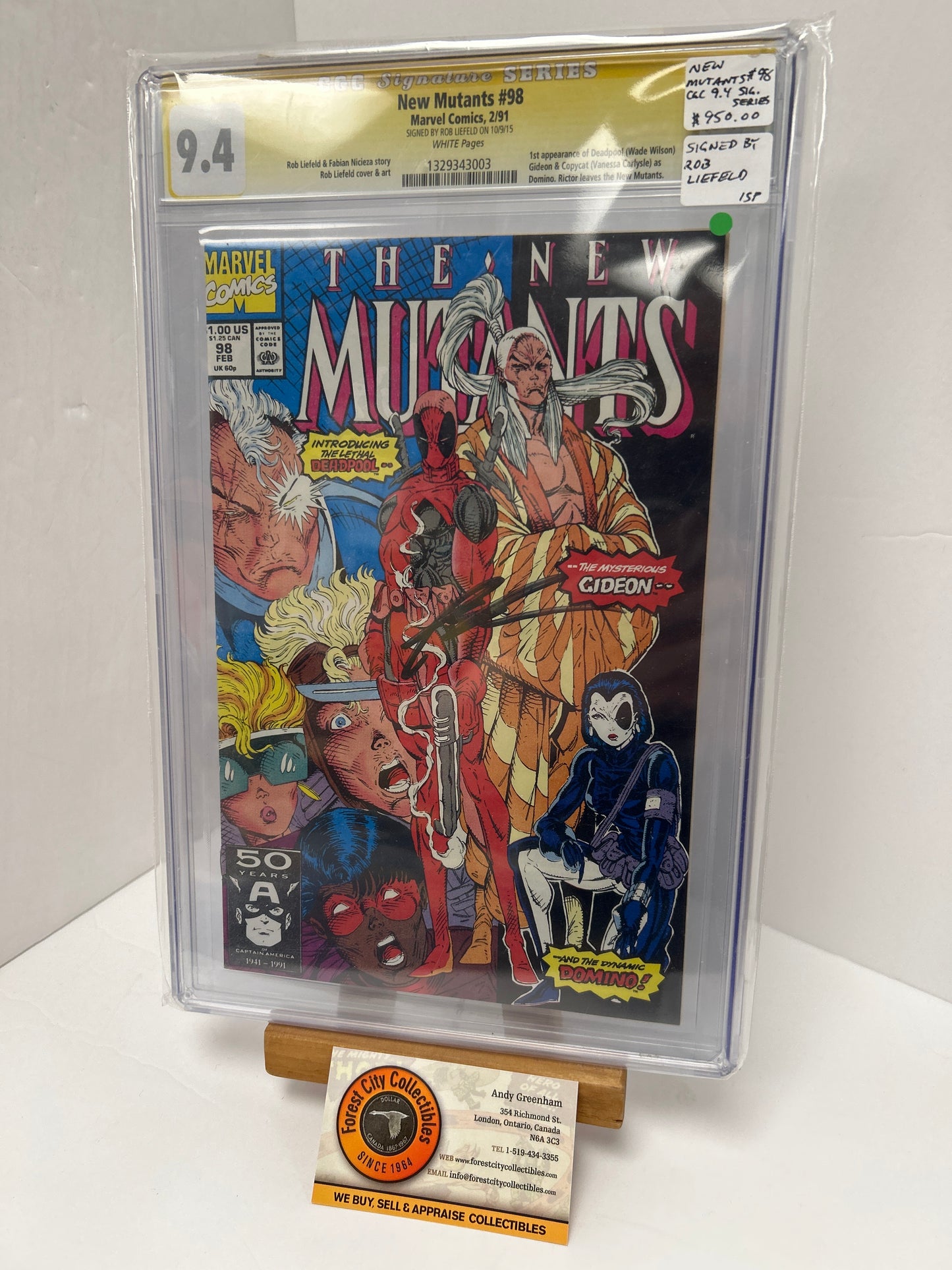 New Mutants #98 (White Pages) {CGC 9.4} signed by Rob Liefeld
