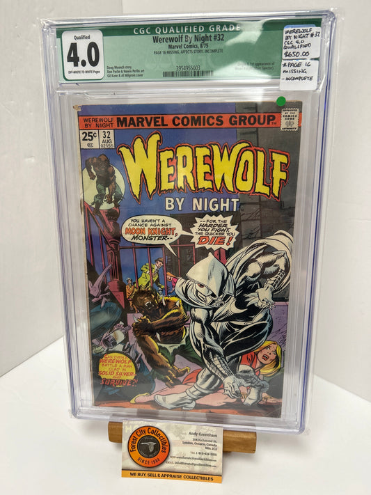 Werewolf by Night #32 (White Pages) {CGC 4.0}