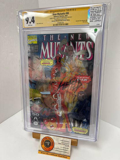 New Mutants #98 (White Pages) {CGC 9.4} Signed By Rob Liefeld MEXICAN