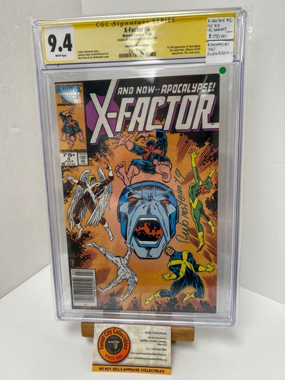 X-Factor #6 (White Pages) {CGC 9.4} Signed By Joe Rubinstein