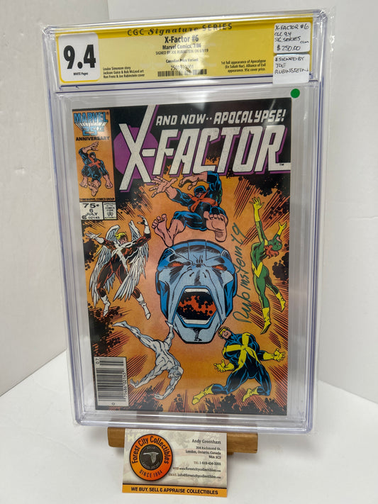 X-Factor #6 (White Pages) {CGC 9.4} Signed By Joe Rubinstein