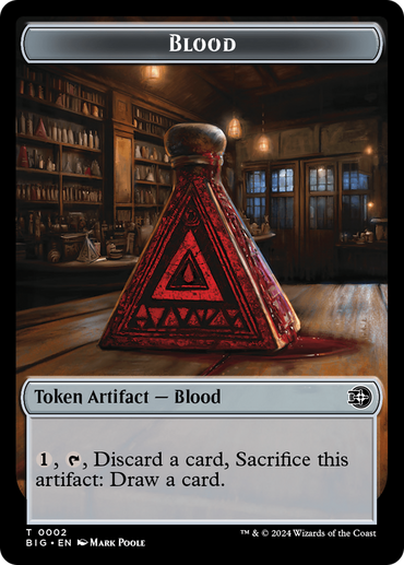 Blood // Plot Double-Sided Token [Outlaws of Thunder Junction: The Big Score Tokens]