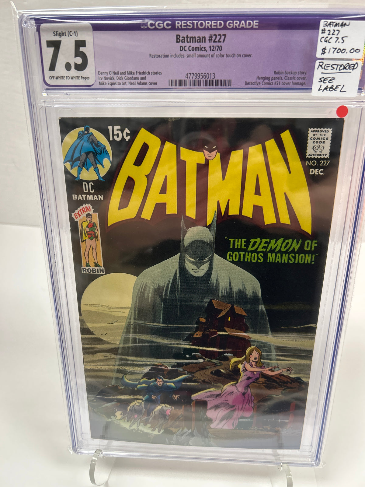 Batman #277 (OFF-White to White pages) {CGC 7.5} Restored Grade