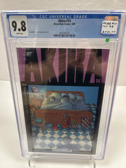 Akira #14 (White Pages) {CGC 9.8} Katsuhiro Otomo Story cover & art, 1989