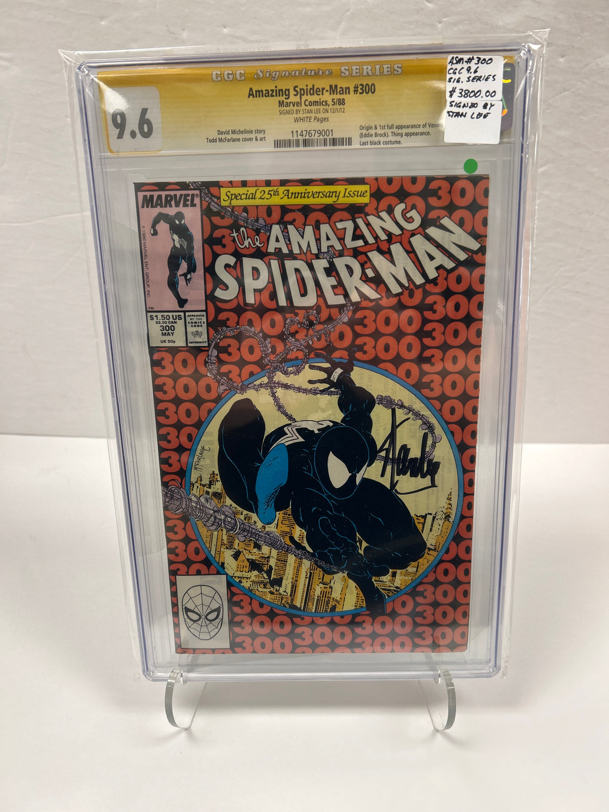 Amazing Spider-man #300 (White pages) {CGC 9.6} Signature Series Signed by Stan lee