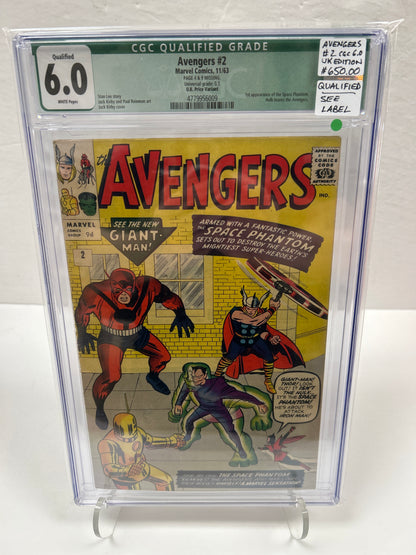 Avengers #2 (White pages) {CGC 6.0} - Qualified Grade