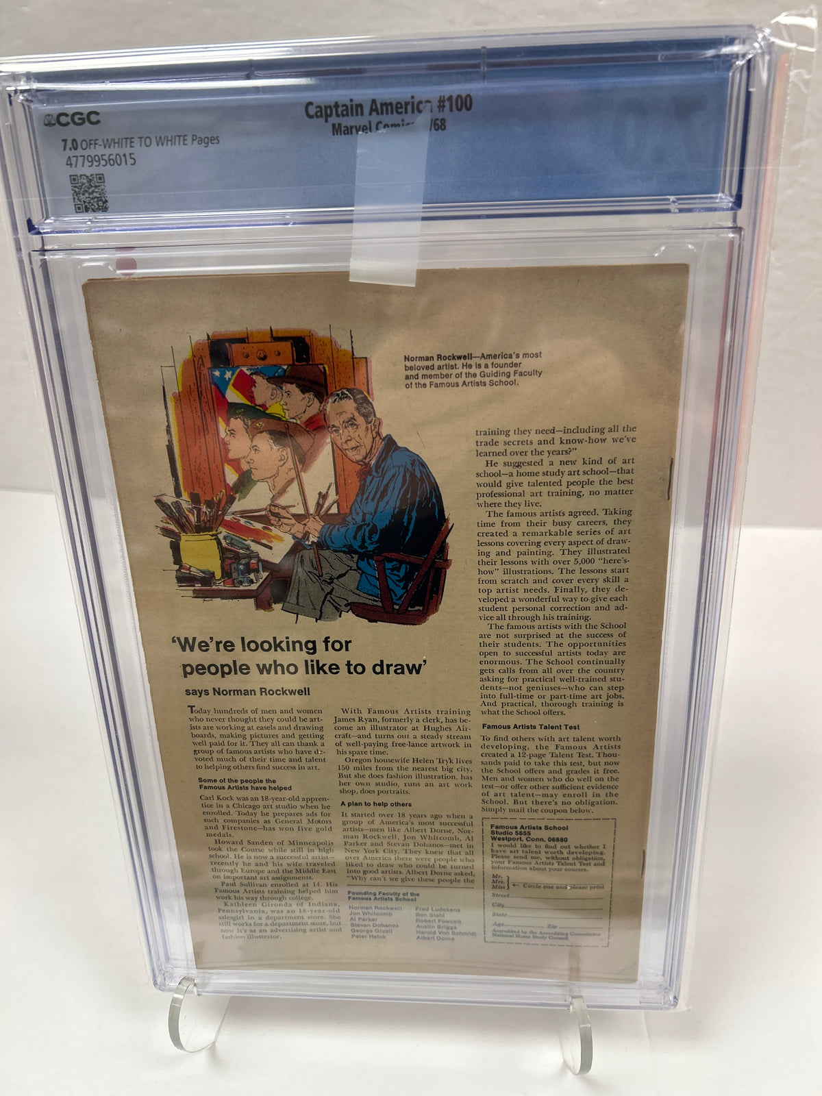 CaptainAmerica #100 (OFF White - White pages) {CGC 7.0}