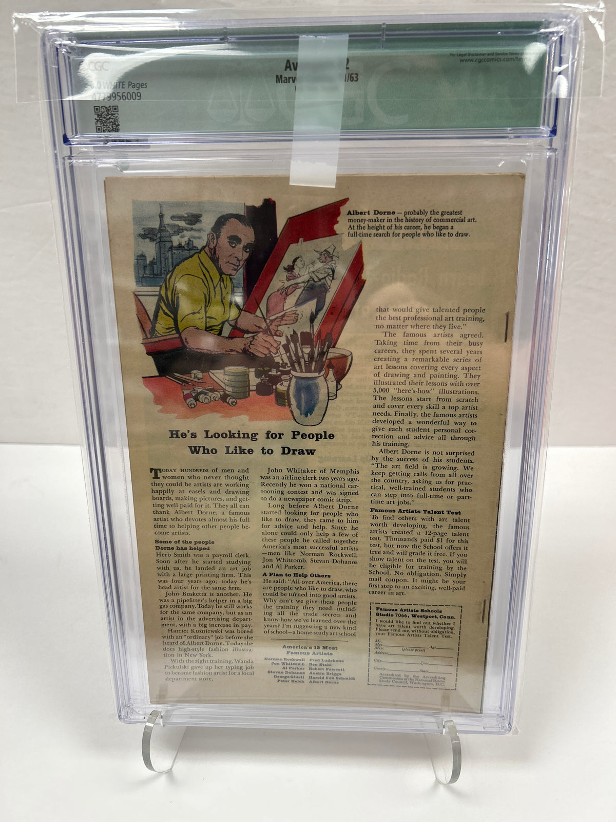Avengers #2 (White pages) {CGC 6.0} - Qualified Grade
