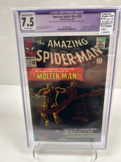 Amazing Spider-Man #28 (OFF-White Pages) {CGC 7.5} 9/65 - retored label