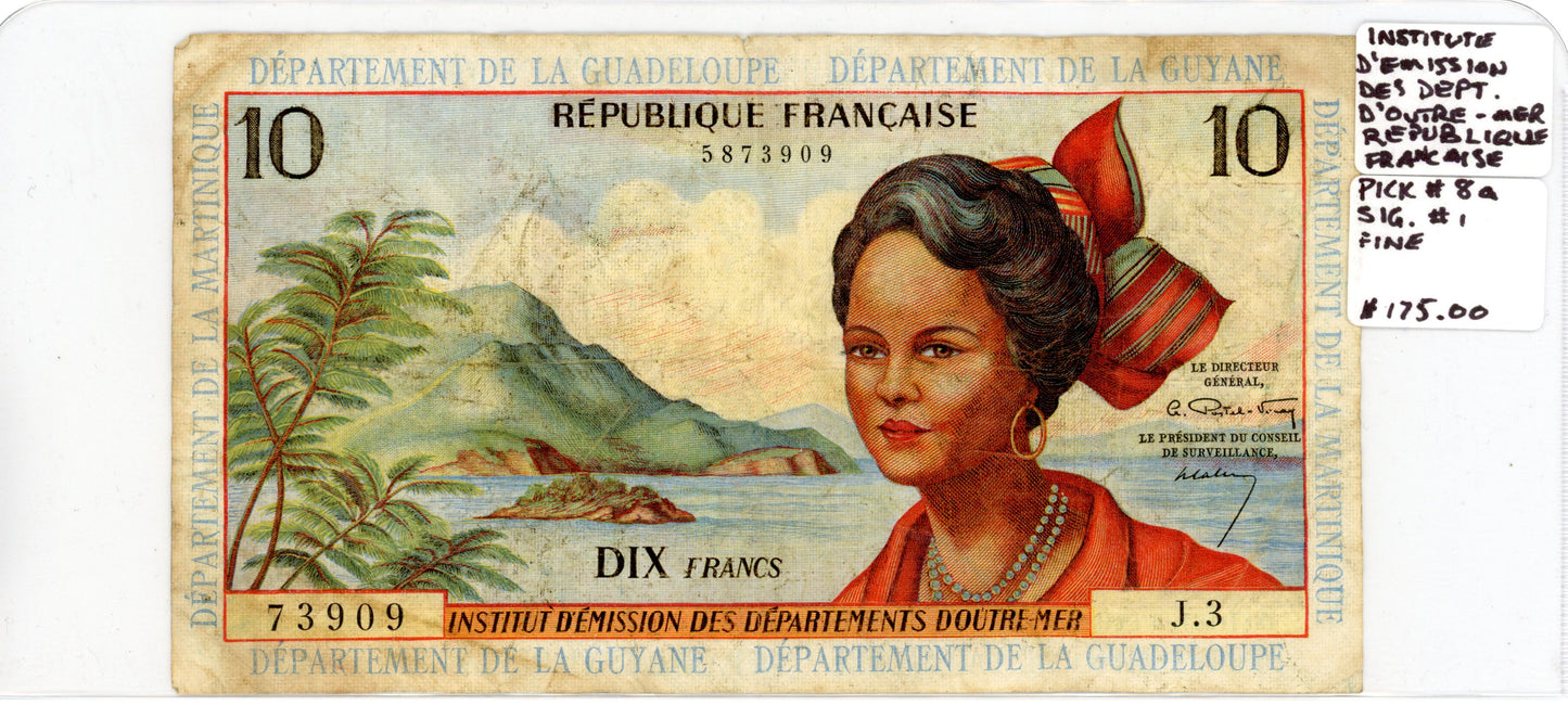 Institute D'epartements Doutre-mer Republique Francaise {Pick 8a} Fine