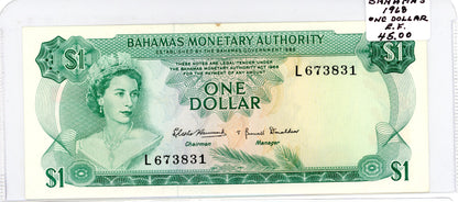 Bahamas 1968 0ne dollar E.F.