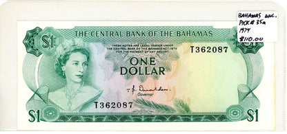 The Cental Bank of The Bahamas 1974 {Pick #35a} Unc.