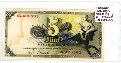 Germany - Fed.Rep. {Pick #13e} VF Stained