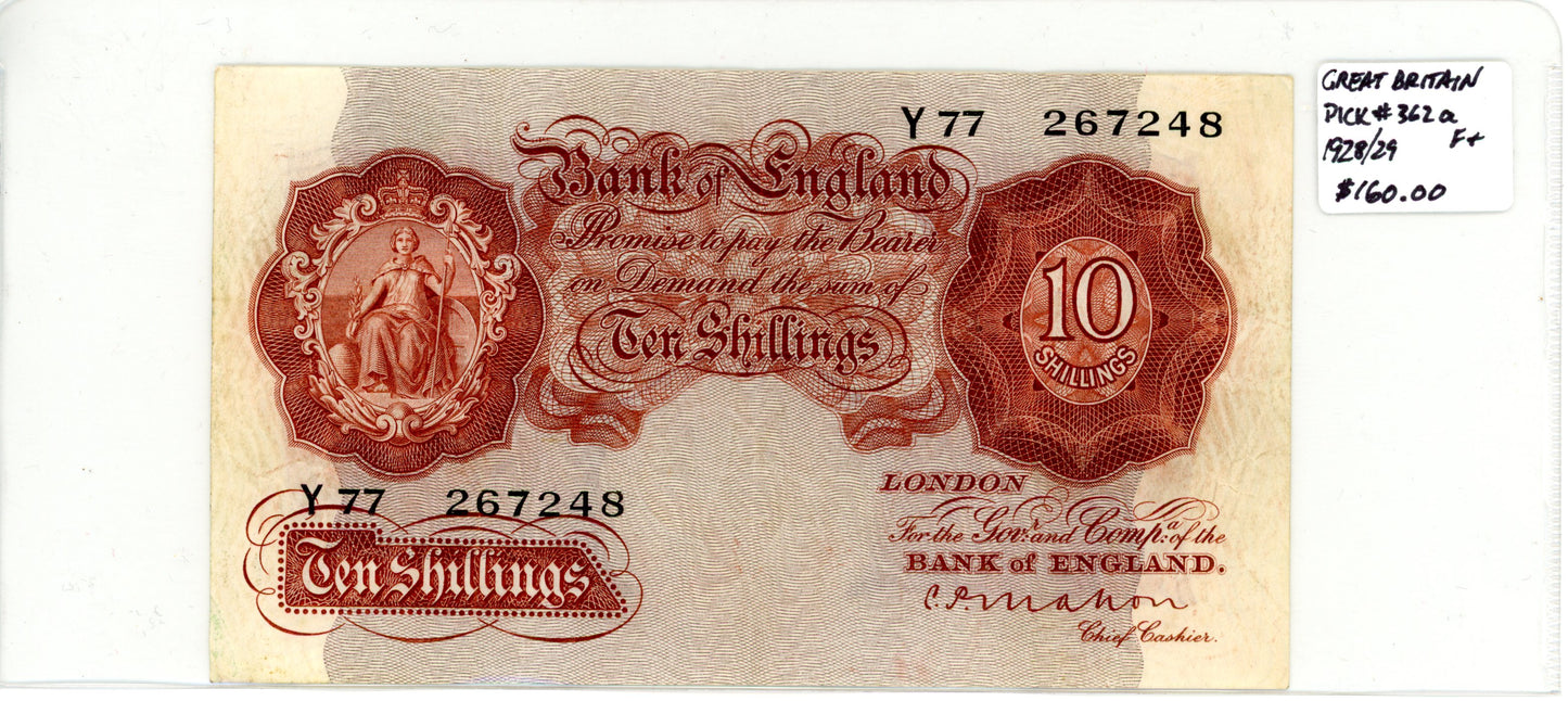 Great Britain {Pick #362a} F+ 1928/29