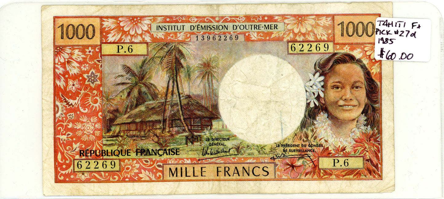 Tahiti 1985 {Pick #27d} F+