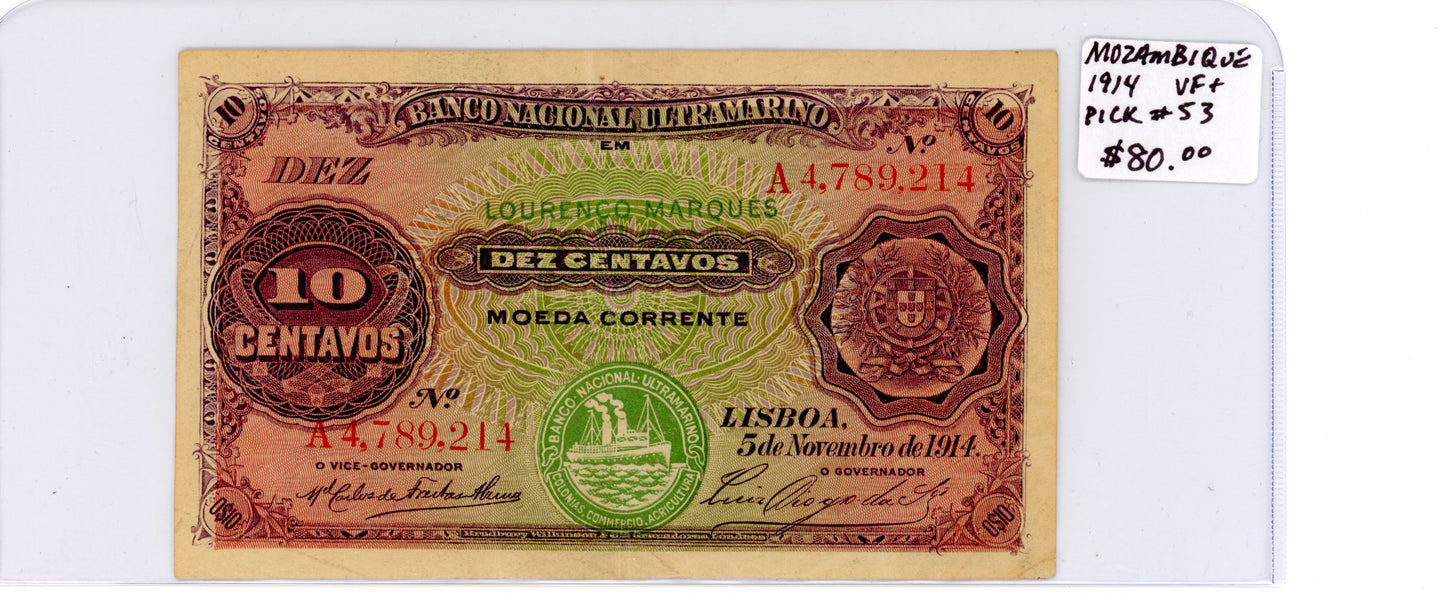 Mozambi Que 1914 {Pick #53} VF+