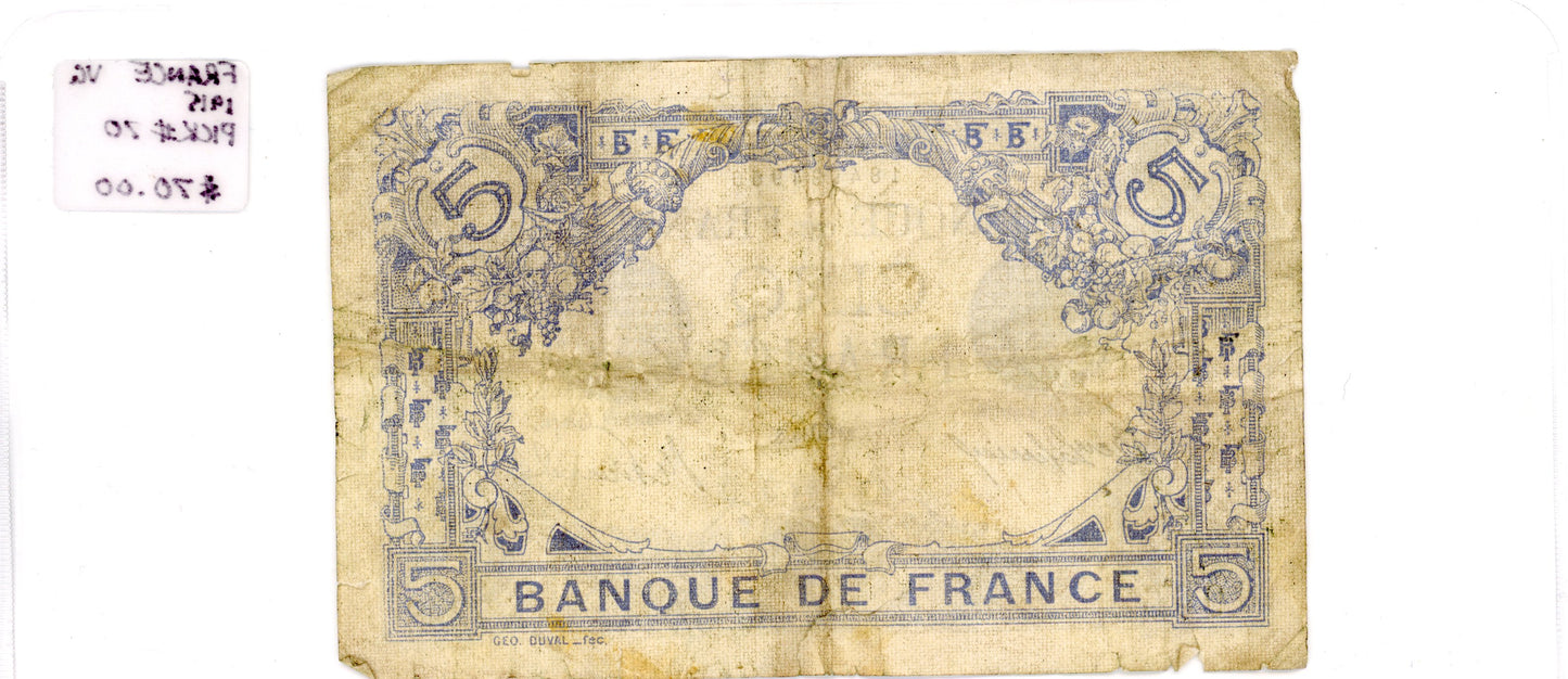 France 1915 {Pick #70} VG