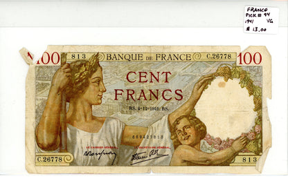 France 1941 {Pick #94} VG