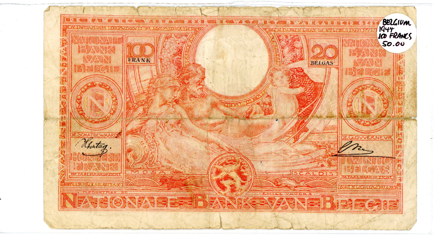 Belgium 1944 100 Francs