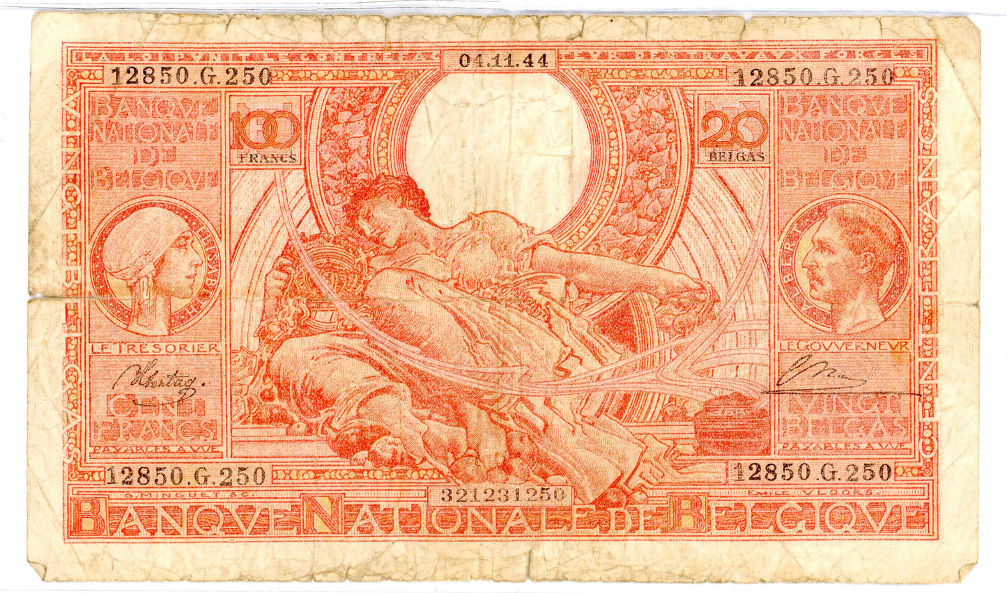 Belgium 1944 100 Francs