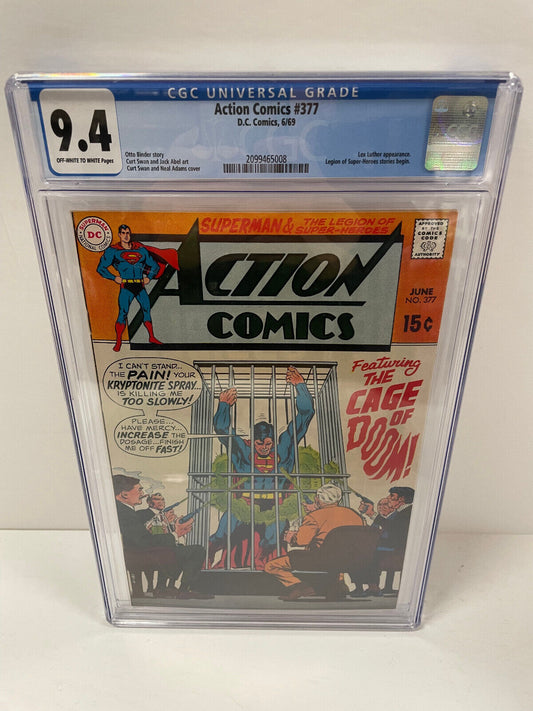 Action Comics #337 - DC Comics, 6/1969 - CGC GRADED 9.4 OW-W Pages - Lex Luthor