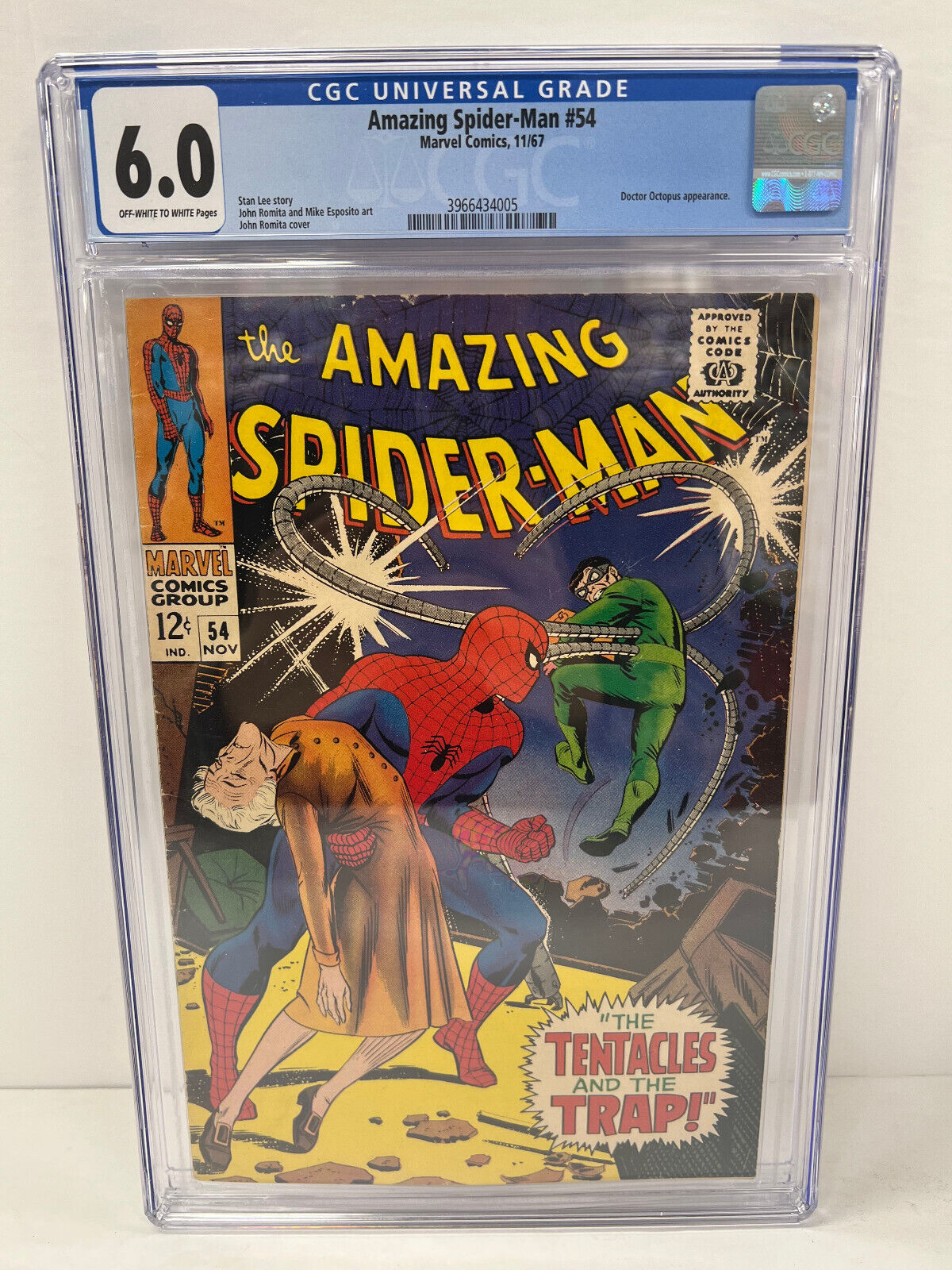 Amazing Spider-Man #54 - Marvel Comics, 11/67 - CGC 6.0 - OW-W Pages Stan Lee