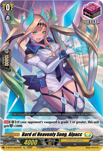 Bard of Heavenly Song, Alpacc (D-BT07/Re04EN) [Raging Flames Against Emerald Storm]