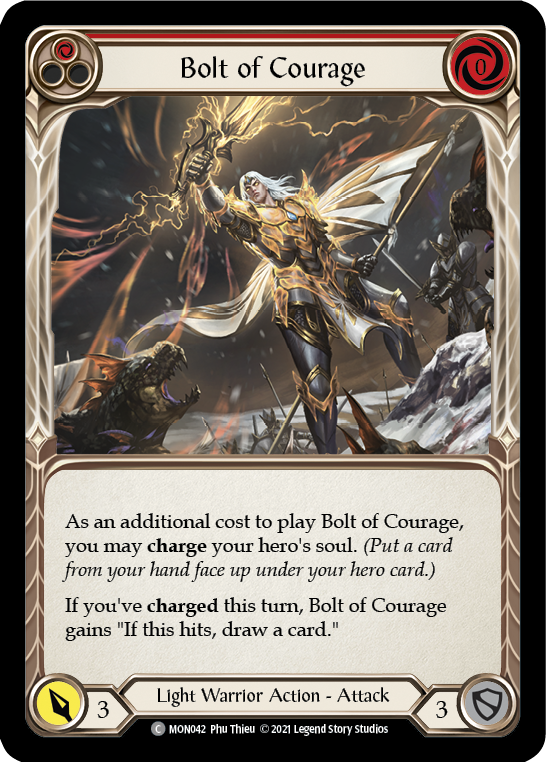 Bolt of Courage (Red) [MON042-RF] (Monarch)  1st Edition Rainbow Foil