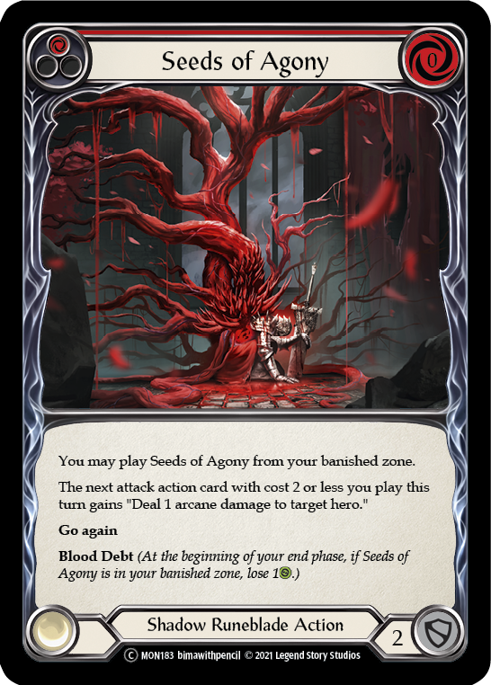 Seeds of Agony (Red) [U-MON183-RF] (Monarch Unlimited)  Unlimited Rainbow Foil