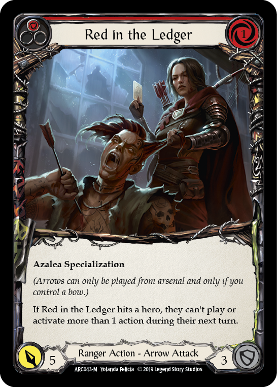 Red in the Ledger [ARC043-M] (Arcane Rising)  1st Edition Rainbow Foil