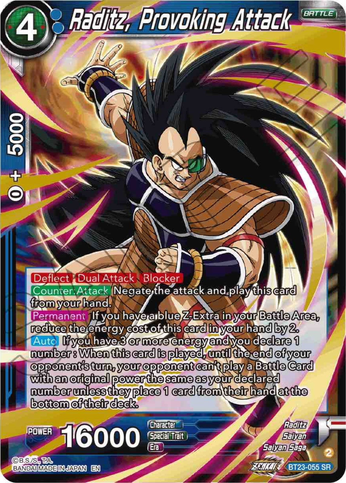 Raditz, Provoking Attack (BT23-055) [Perfect Combination]