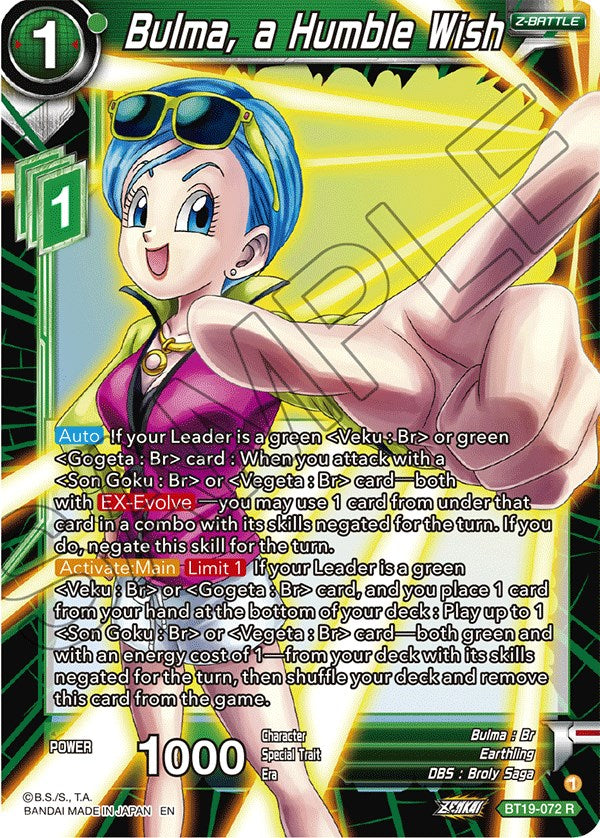 Bulma, a Humble Wish (BT19-072) [Fighter's Ambition]