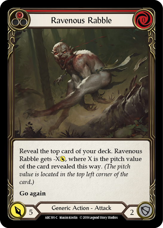 Ravenous Rabble (Red) [ARC191-C] (Arcane Rising)  1st Edition Normal