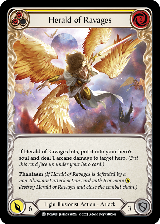 Herald of Ravages (Yellow) [MON018] (Monarch)  1st Edition Normal
