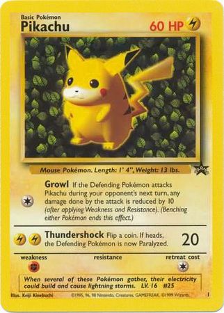 Pikachu (1) (Promo) [Wizards of the Coast: Black Star Promos] (light vertical crease)