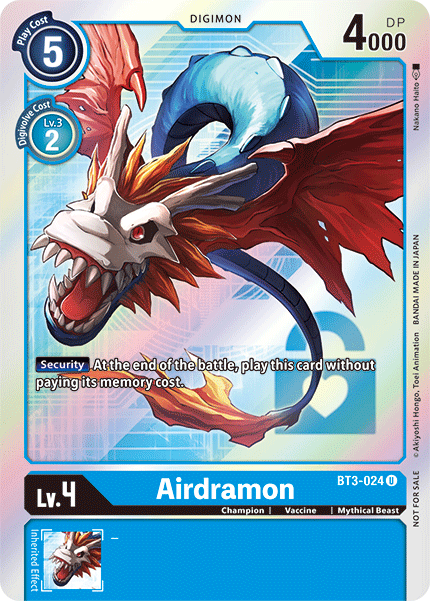 Airdramon [BT3-024] (Buy-A-Box Promo) [Release Special Booster Ver.1.5 Promos]
