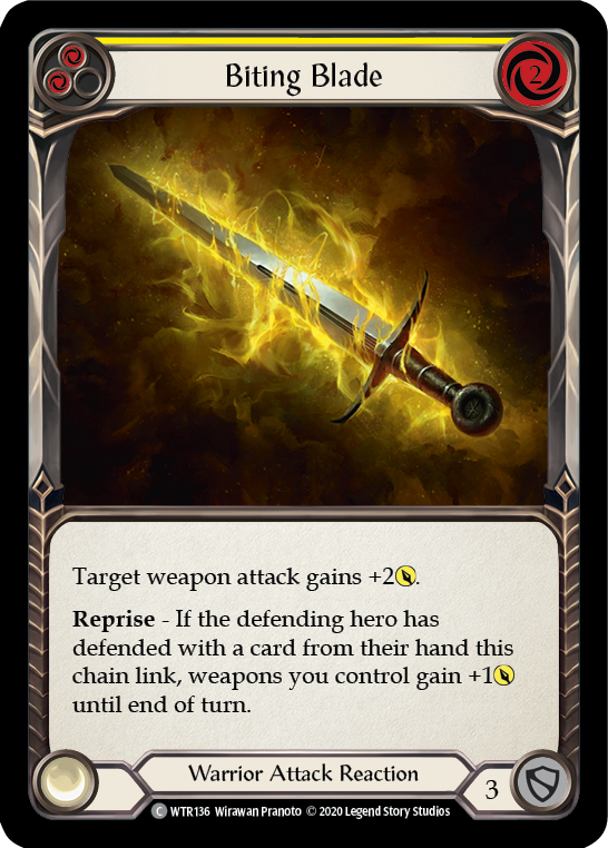 Biting Blade (Yellow) [U-WTR136] (Welcome to Rathe Unlimited)  Unlimited Rainbow Foil