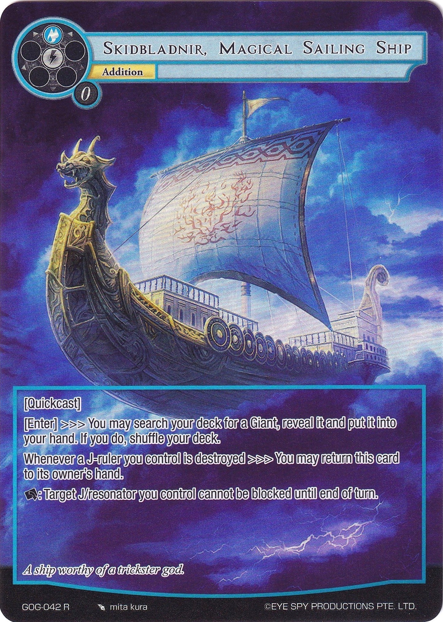 Skidbladnir, Magical Sailing Ship (Full Art) (GOG-042) [Game of Gods]