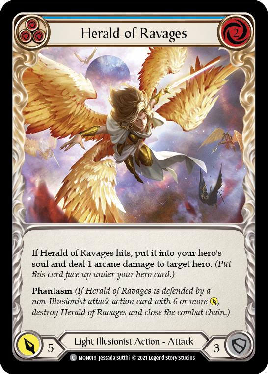 Herald of Ravages (Blue) [MON019] (Monarch)  1st Edition Normal