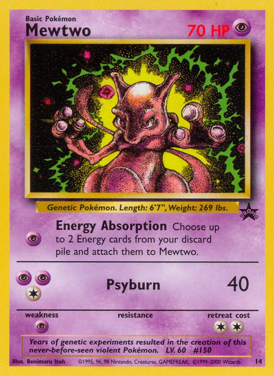 Mewtwo (14) [Wizards of the Coast: Black Star Promos] (mark on card by number)